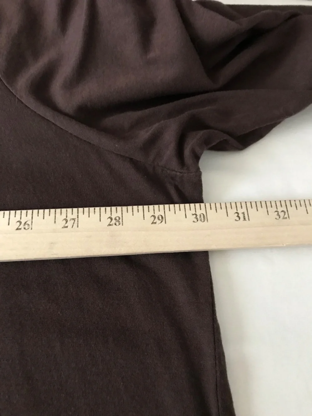WOMAN WITHIN Long Sleeve Ruffle Trim Tunic Brown Women’s Plus Size 3X